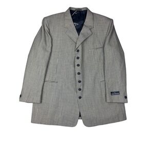 Stacy Adams Hugor Men's 52R Suit Jacket Brown Black Pinstripe 5 Button Blazer